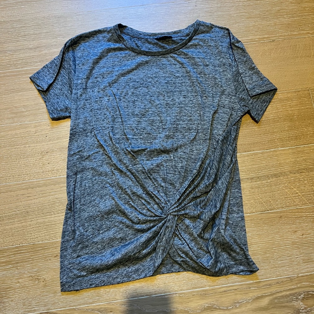 club monaco grey twist front tee